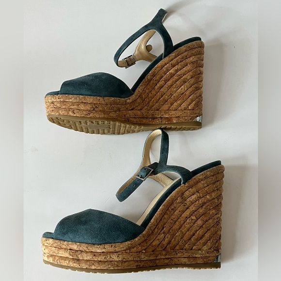 Jimmy Choo Shoes - Jimmy Choo Blue Suede Wedges